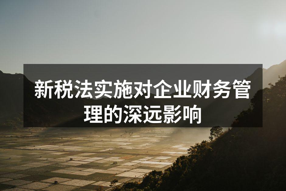 新税法实施对企业财务管理的深远影响